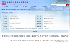 安徽省建筑信息模型（BIM）技术服务计费参考依据（征求意见稿)